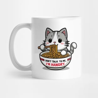 Hangry Cat Noodle Bowl Tee - Cute Foodie Cat Lover Shirt Mug